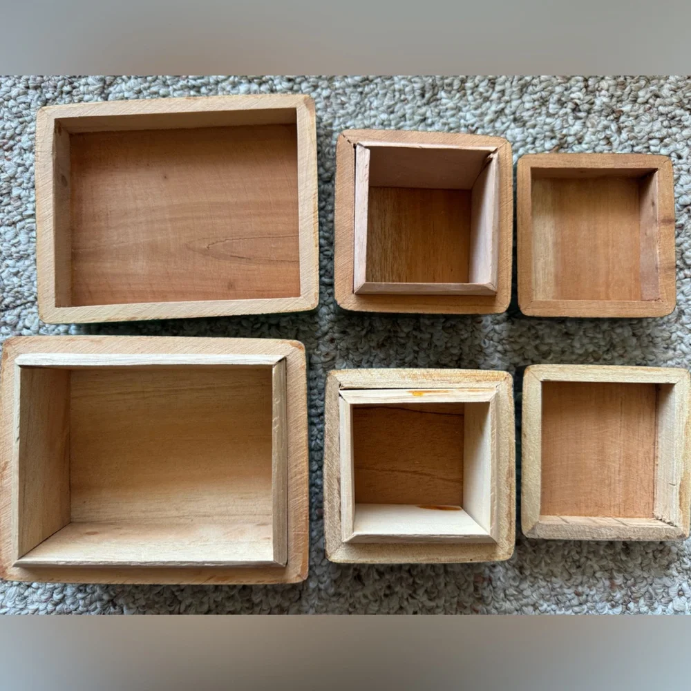 NEW 3pc Handmade Hand Crafted Carved & Painted Wooden Jewelry Boxes - Costa Rica